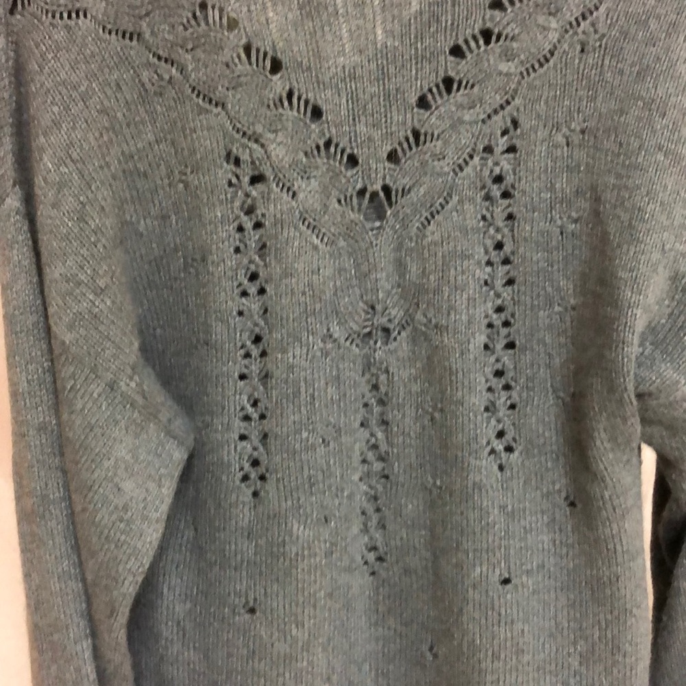 Calvin Klein grey cotton/rabbit hair cape sweater - Picture 5 of 8